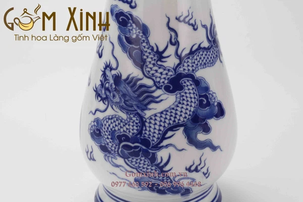 Lọ cắm hoa ban thờ rồng phượng (Đồ thờ Bát Tràng)
