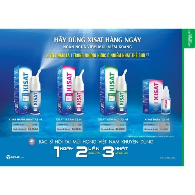xịt mũi xisat chống viêm mũi cho người lớn