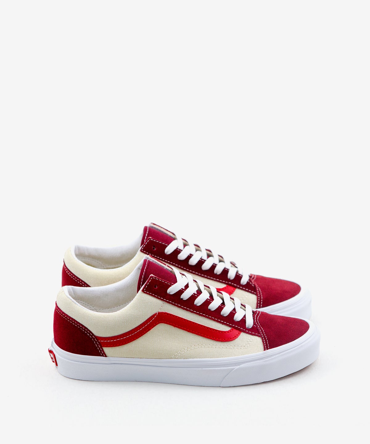 Vans style 36 red on sale white