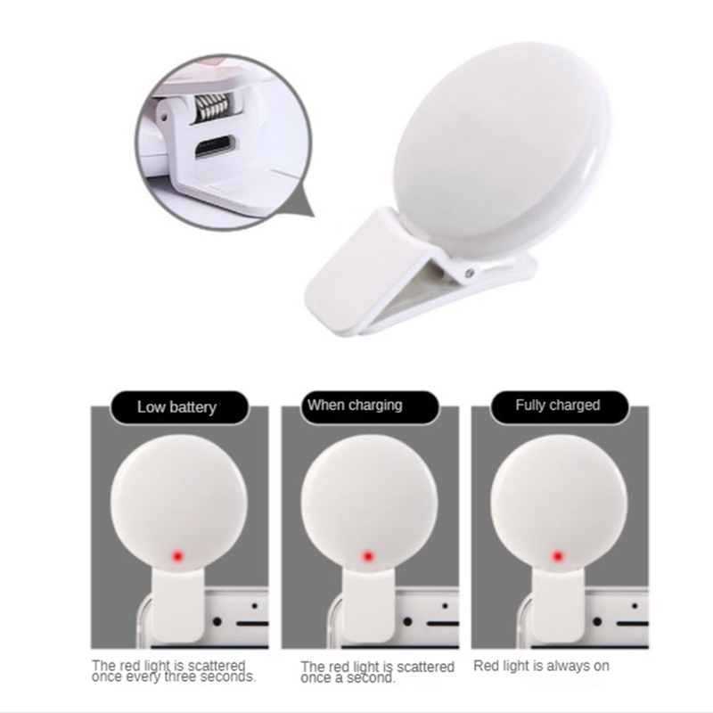 Fill Flash Lens Light Lamp Clip Three Stop Dimming Mini Durable Practical 10 LED Selfie Ring Beauty