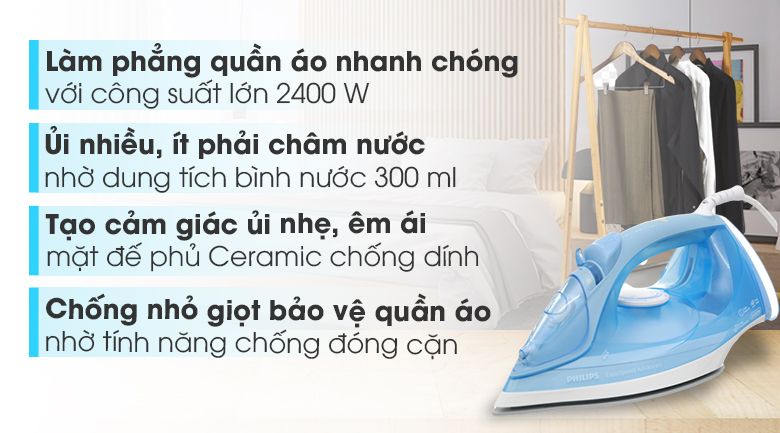 [HCM]Bàn ủi hơi nước Philips GC2676