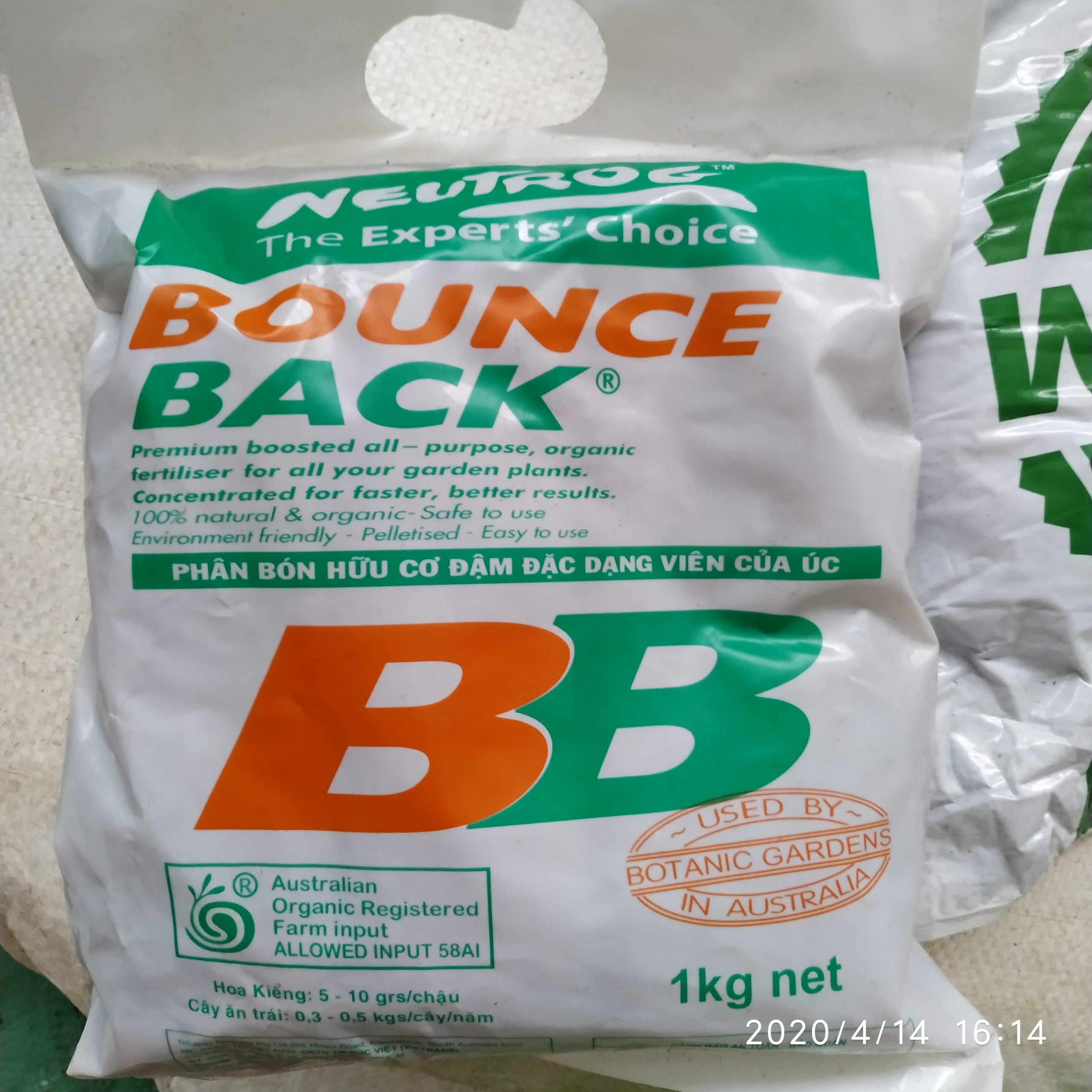 Phân hữu cơ đạm cá Úc dạng viên Bounce Back 1kg