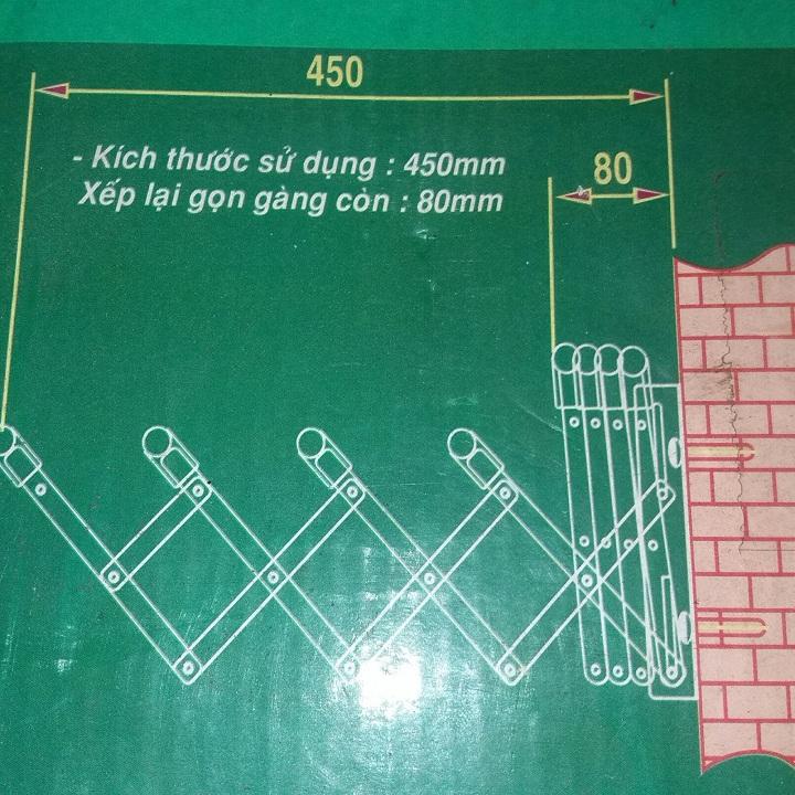 GIÀN PHƠI ĐỒ XẾP INOX DÀI 60CM - MK0461