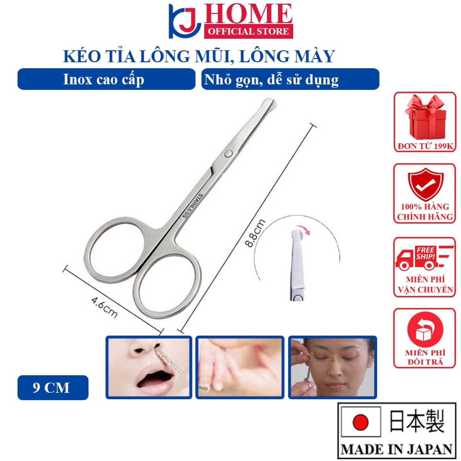 Kéo Cắt Tỉa Lông Mũi Lông Mày - KJ HOME