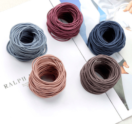 100 Dây Cột Tóc Hàn Quốc Kèm Túi Zip