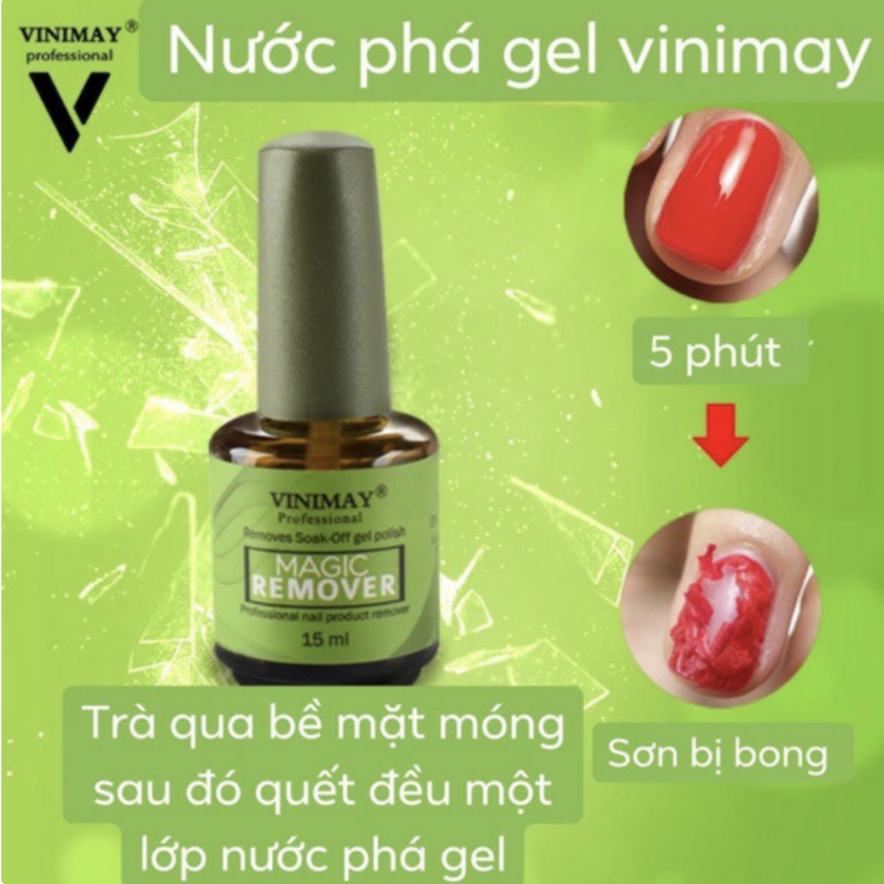 NAIL Phá gel Vinimay, Phá sơn gel, phá sơn móng tay