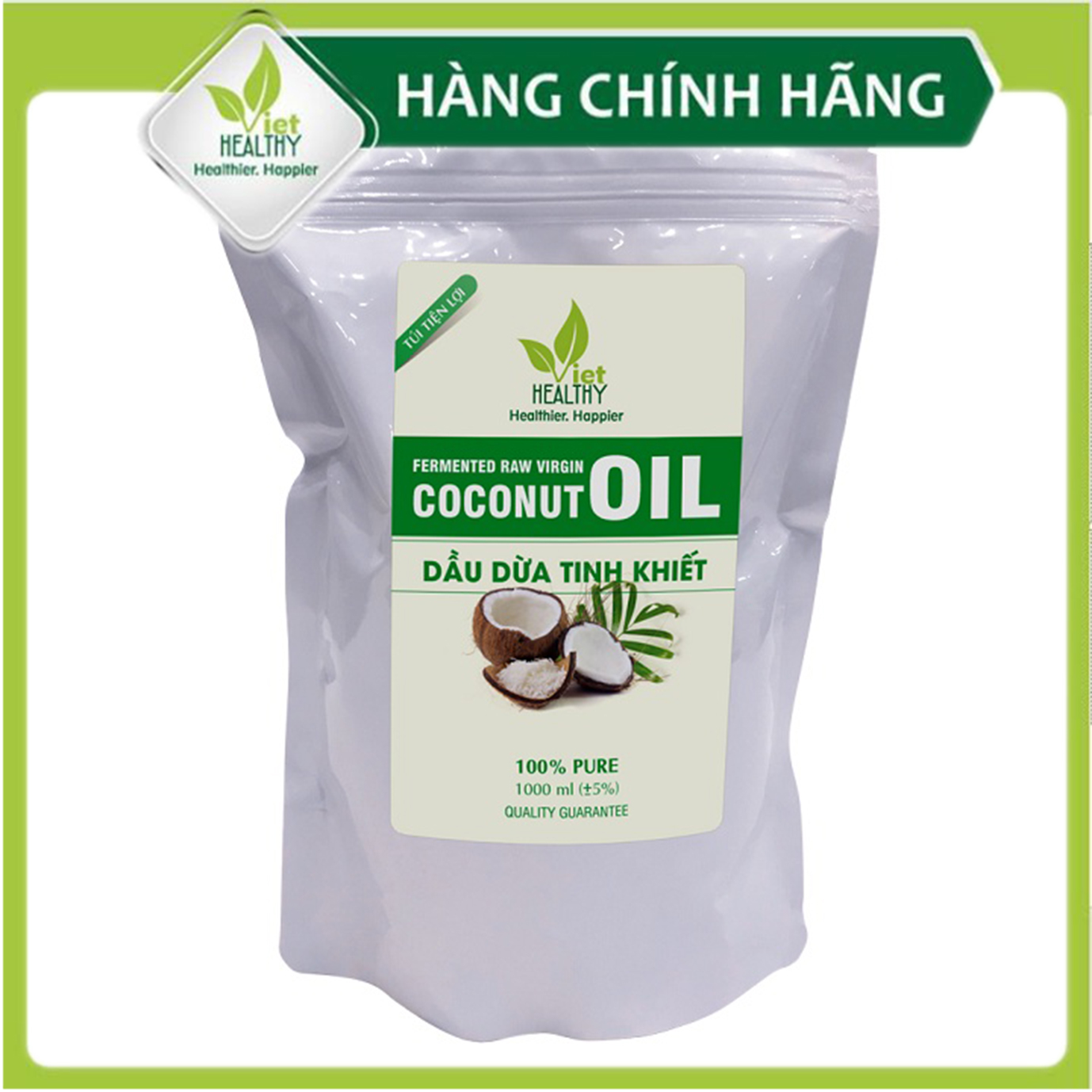 Dầu dừa (túi) nguyên chất Viet Healthy 1000ml