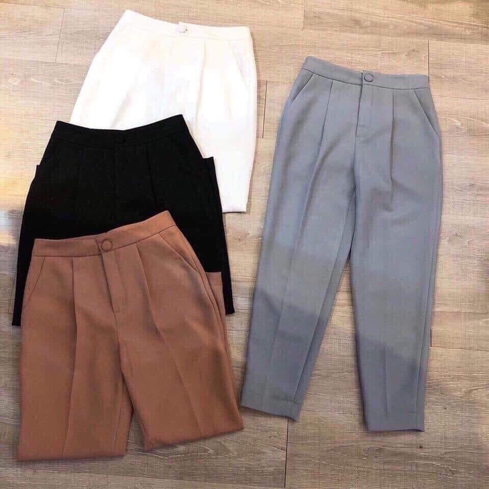 Quần baggy cúc bọc công sở nữ cạp vải đủ màu dáng đẹp-xmnp-mã 166