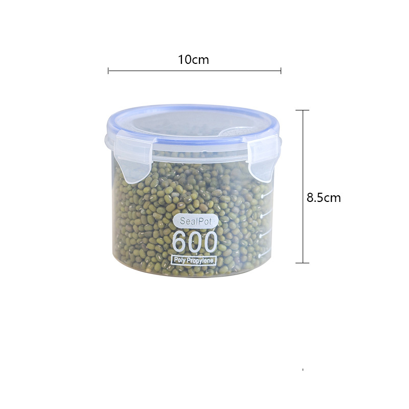 600ml, 800ml, 1000ml, 1500ml plastic convenient food container, kitchen storage jar