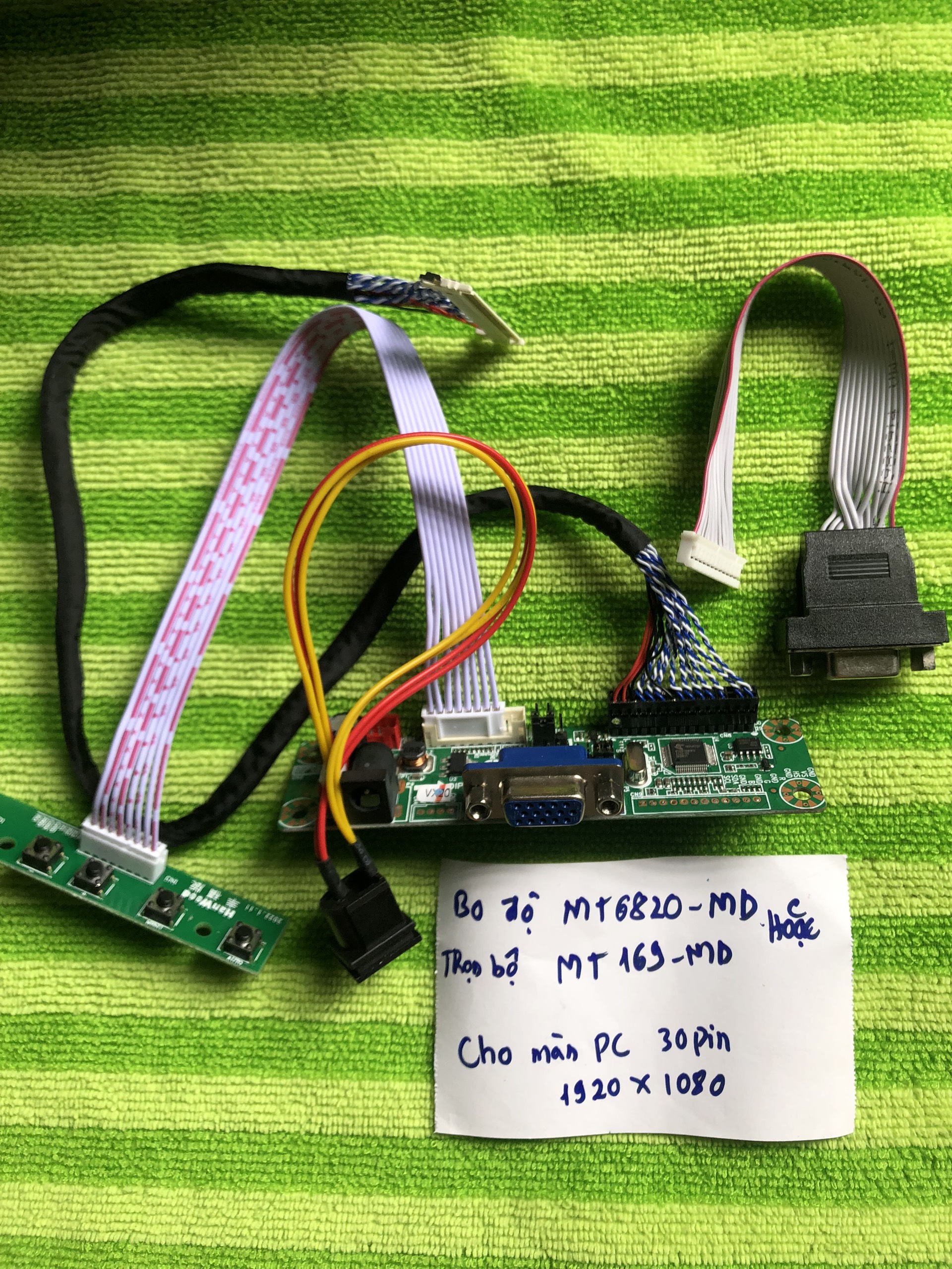 BOARD ĐỘ LCD ĐA NĂNG (MT6820-MD V2.0 Và Dây Cáp LVDS LCD) sử dụng nguồn 12v full bộ