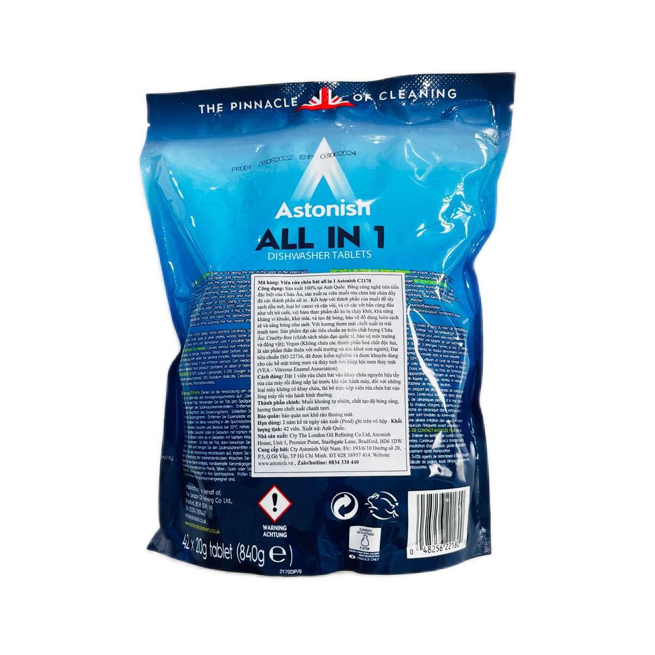 [HCM]Viên rửa chén bát all in 1 Astonish C2170 - 42 viên