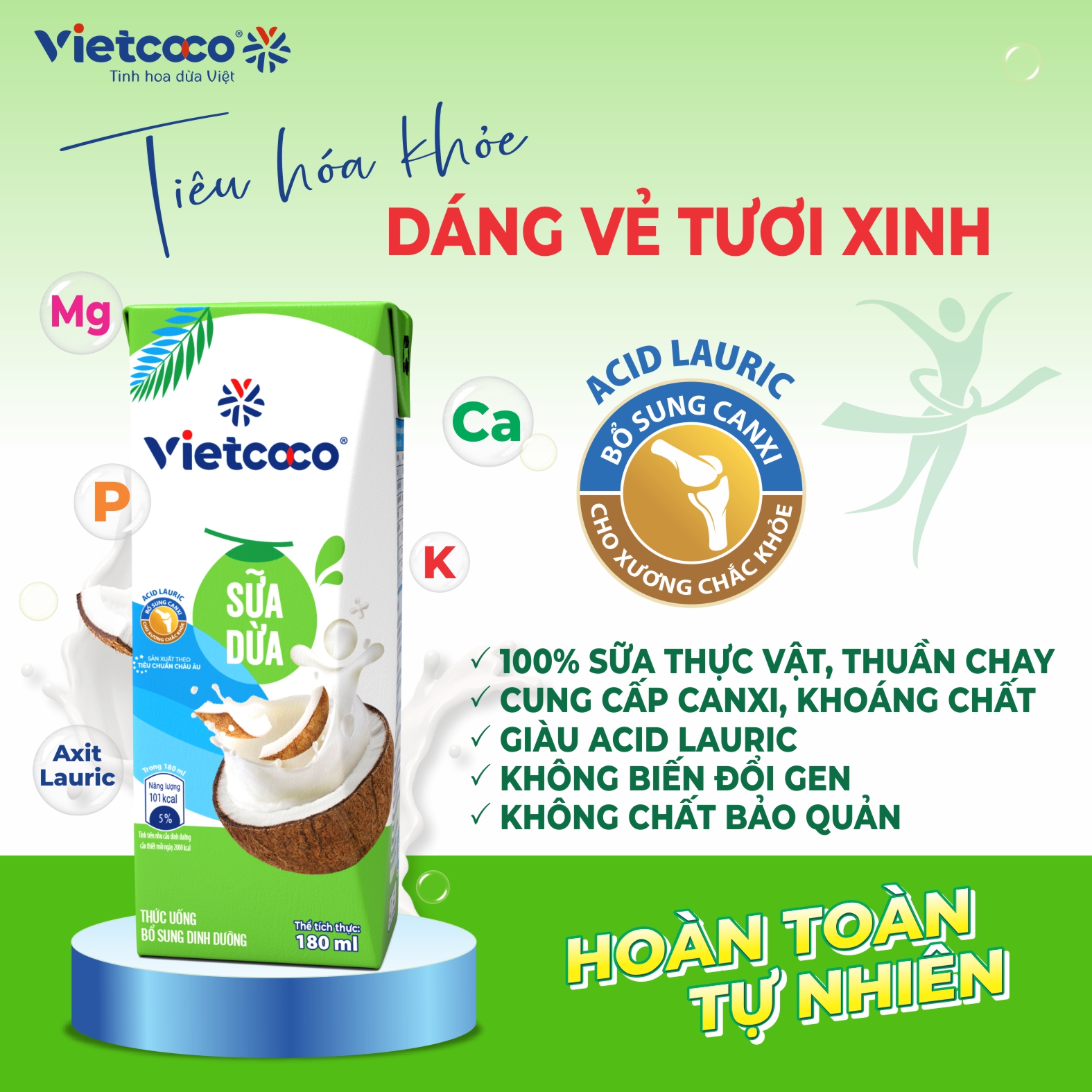 Sữa dừa UHT Vietcoco 180ml-Lốc 8