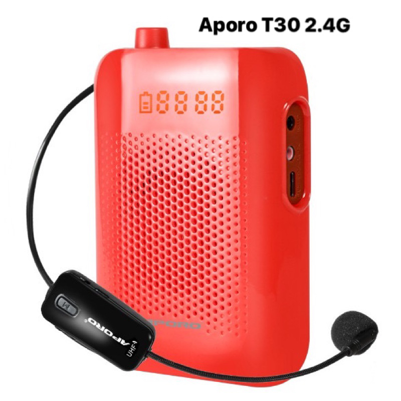 Loa trợ giảng APORO T30 không dây micro hạt đậu , âm thanh  to rõ ràng, pin khoẻ