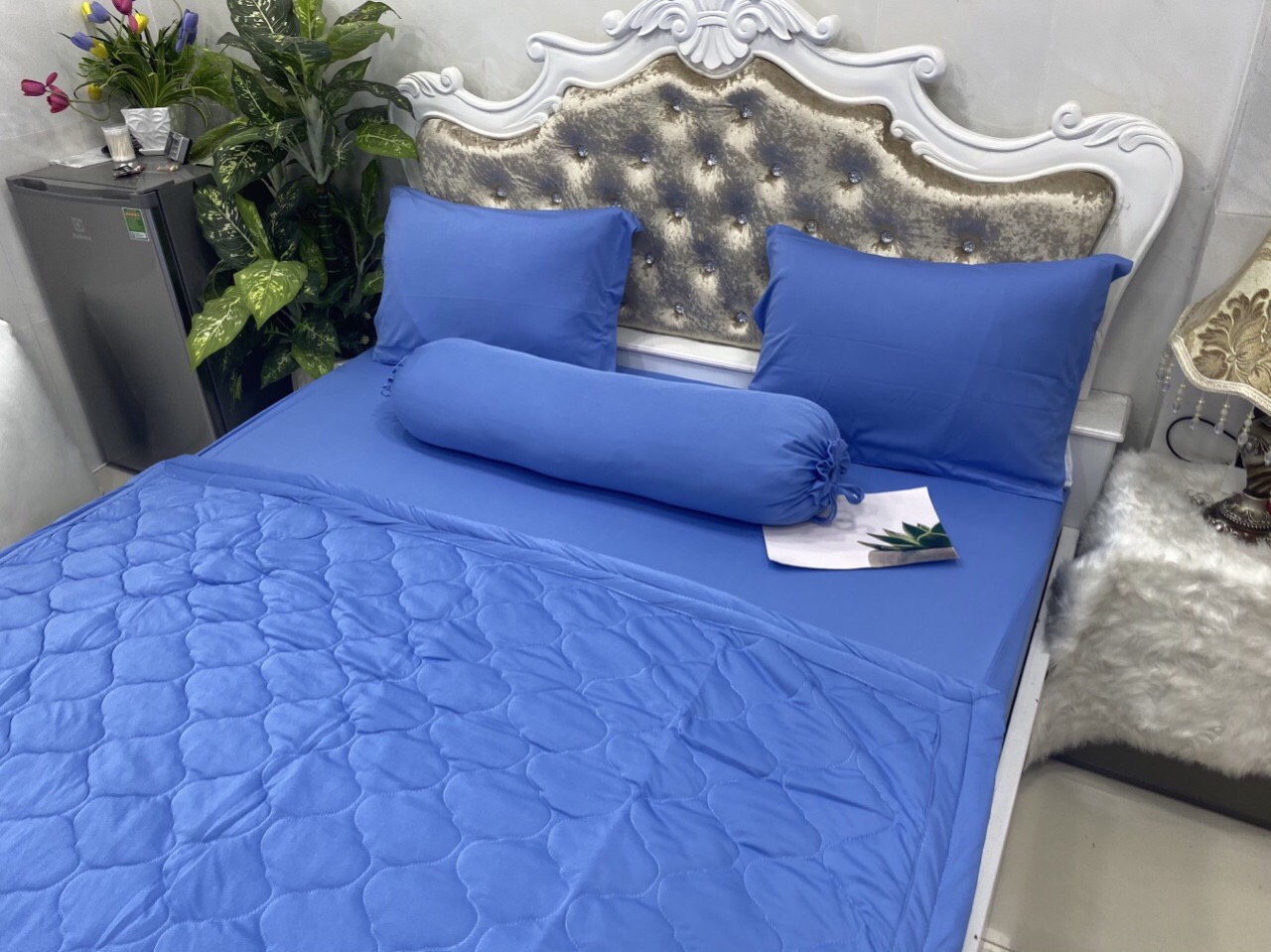 [HCM]Drap Lẻ Thun Lạnh Hàn Quốc Lan Phạm Bedding - Màu Xanh Navy
