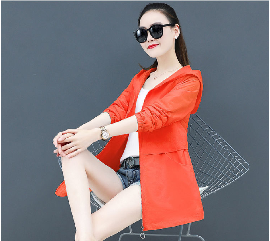 Áo khoác gió mỏng có mũ phong cách Hàn Quốc