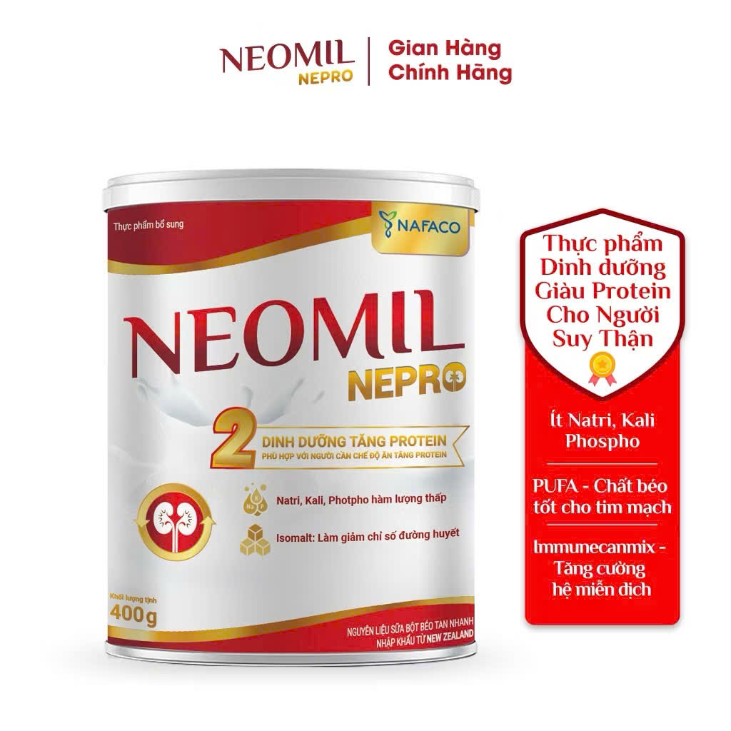 Sữa bột NEOMIL NEPRO SỐ 1,2 400G ( DINH DƯỠNG CHO NGƯỜI SUY THẬN)