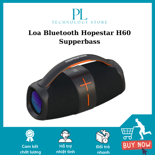 Loa Bluetooth Hopestar H60 Supperbass . Loa Di Động tiện lơi đem theo du lịch thể thao - Chính hãng
