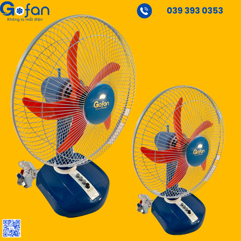 Quạt bàn B3 kẹp bình Ắc Quy DC 12V