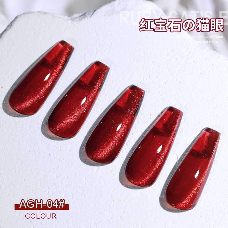 Sơn gel as red | mắt mèo 5d ruby đỏ sang trọng | mã agh