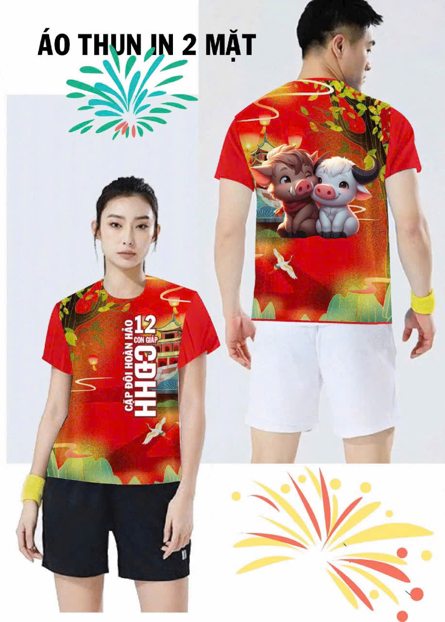 ÁO THUN TẾT 12 CON GIÁP 2025 ( CẶP ĐÔI HOÀN HẢO ) X10
