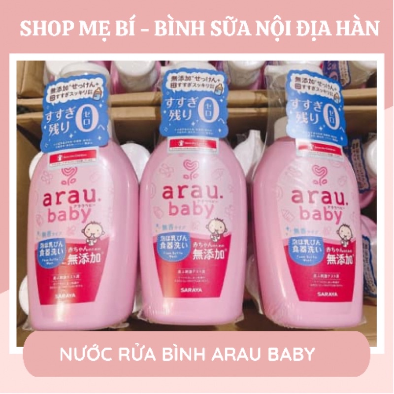 Nước rửa bình sữa - dụng cụ chén bát cho bé Arau Baby