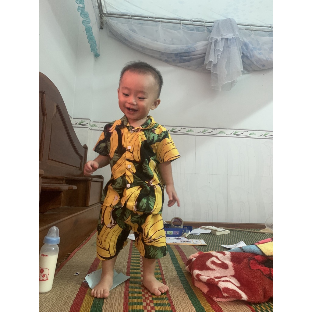 Đồ bộ đi biển nam nữ mẫu trái chuối (hình thật)
