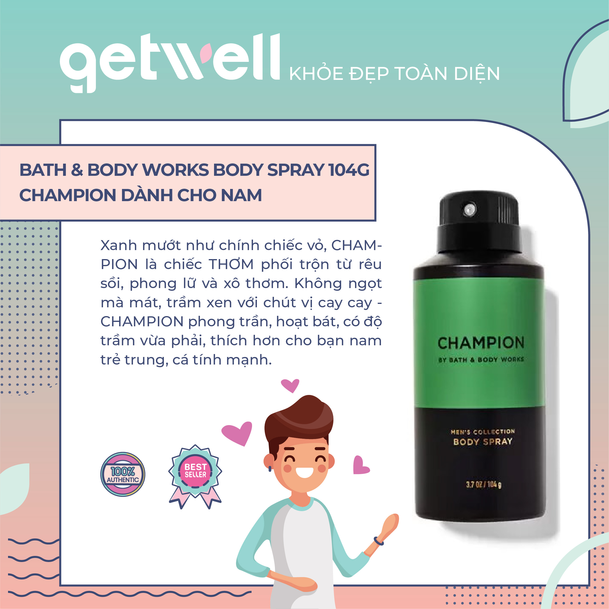 [HCM] CHAMPION | HERO | LEGEND | XỊT THƠM TOÀN THÂN CHO NAM BATH & BODY WORKS BODY SPRAY