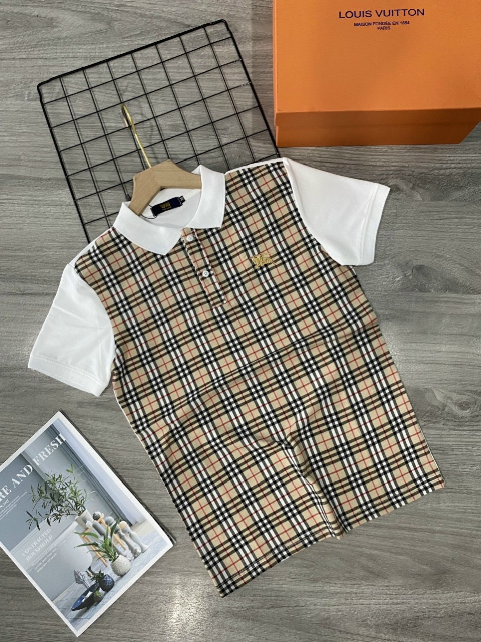 Áo thun nam có cổ tay ngắn giá rẻ caro phối kiểu BBR vải cotton co dãn 4 chiều form chuẩn ôm mẫu mới nhất cao cấp Quang_thời_trang