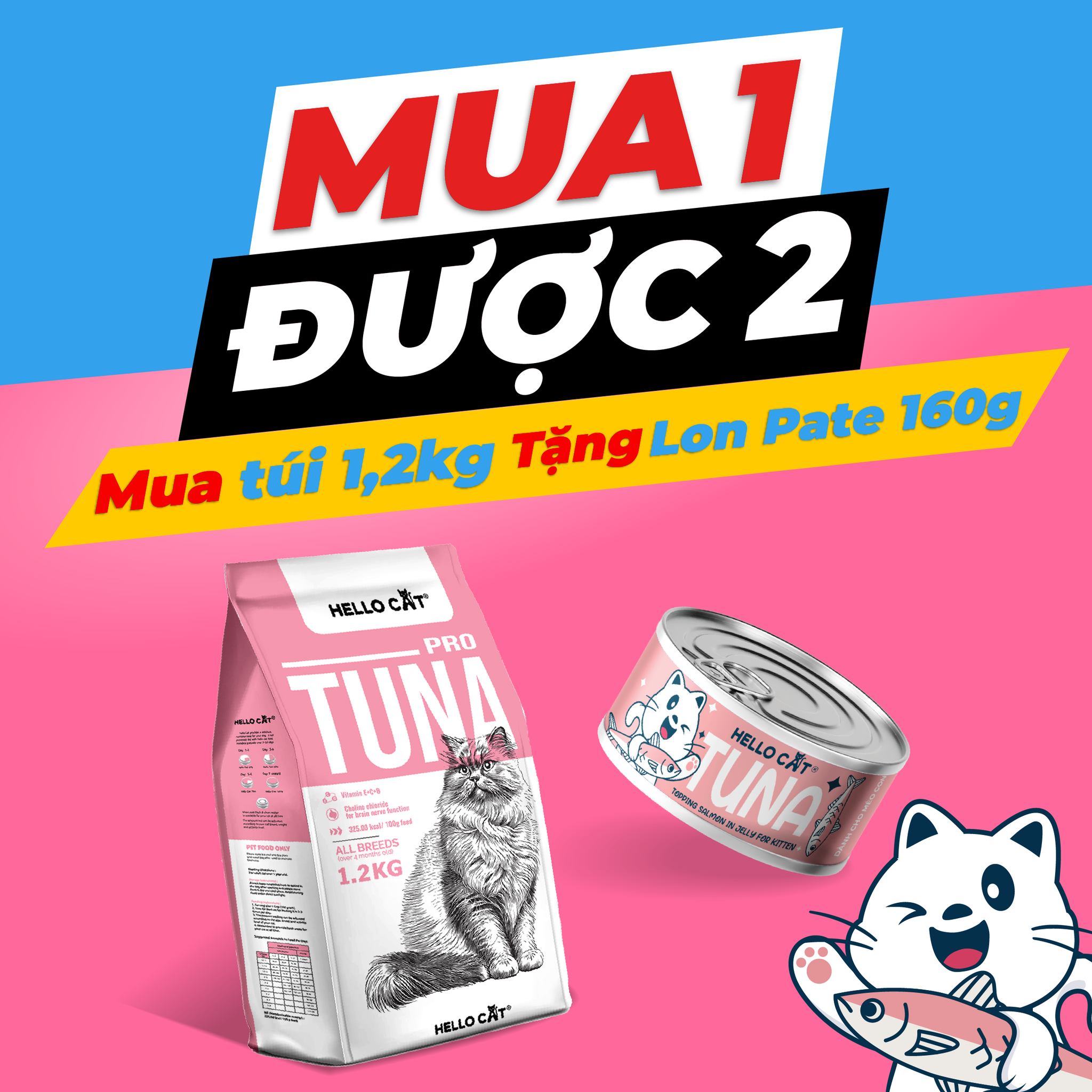 thức ăn hạt vị cá ngừ Hello cat cho mọi loại mèo - T3 PETS SHOP