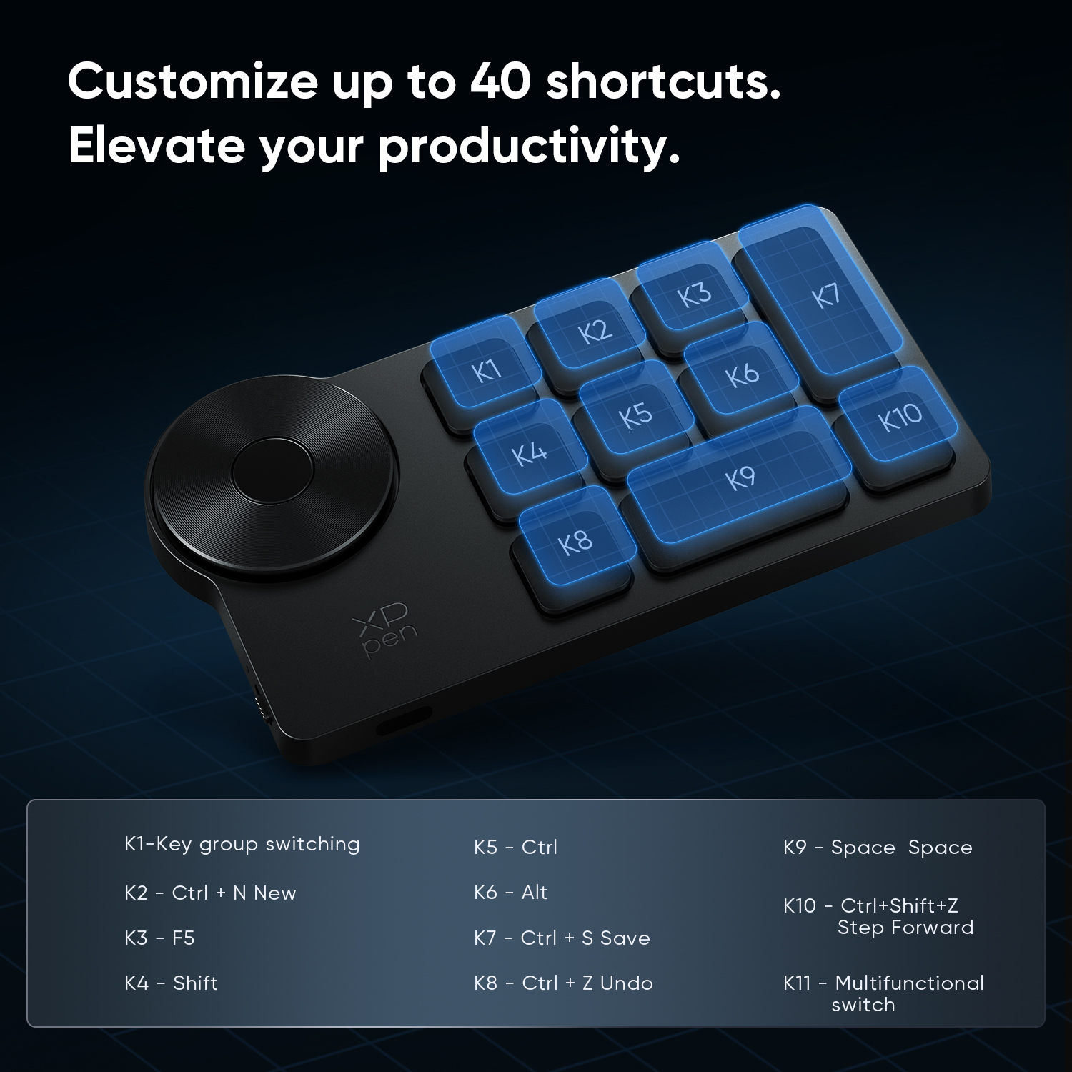 【XPPen】Phím tắt không dây từ xa ACK05