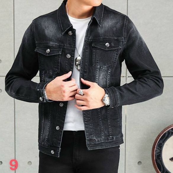 Áo khoác jean nam màu xám chất denim cao cấp- áo khoác jean nam thời trang cao cấp- áo khoác jean nam phong cách trẻ trung BINSTOER94 O1