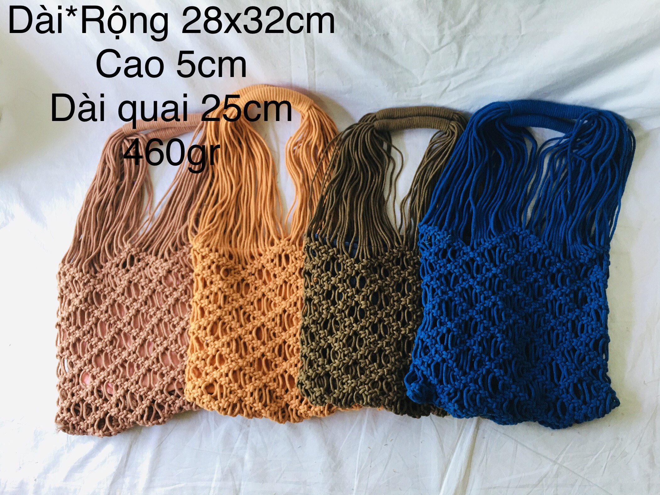 Túi Đeo Vai Macrame Đi Biển Phong Cách Boho Retro (Có Lót Bên Trong)