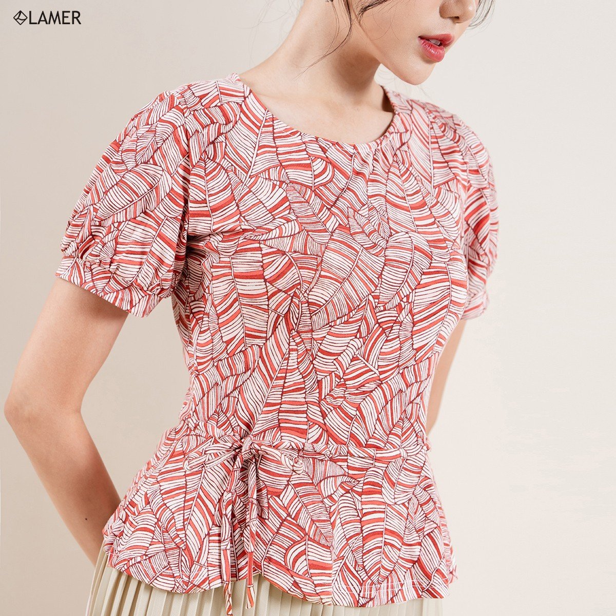 Áo Peplum Lamer Nơ Eo Tay Cộc L61B23H030
