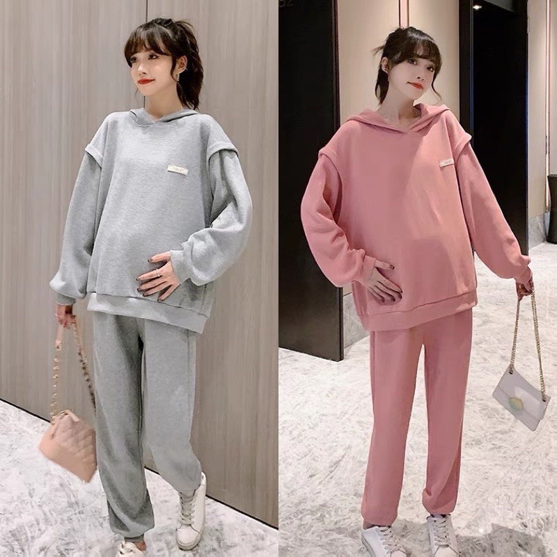 Bộ đồ bầu nỉ thu đông dày đẹp