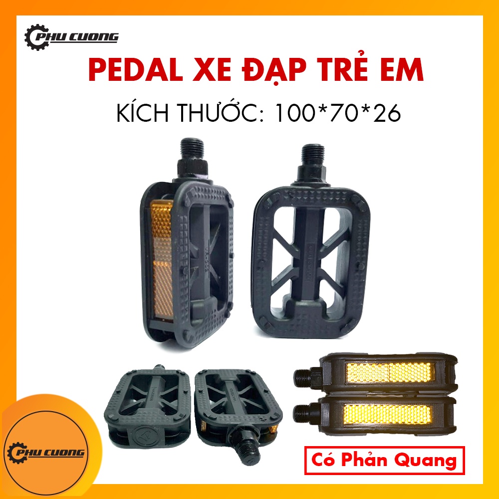 Bàn Đạp Xe Đạp Trẻ Em ( Cốt Phi 14Mm ) - Pedal Có Phản Quang [ Nguyên Bộ 2 Pedal ]