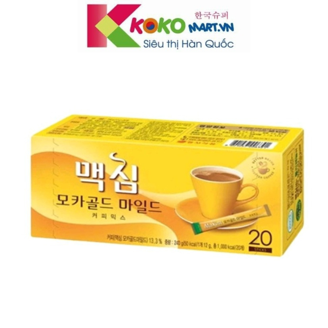 Cà Phê Hòa Tan Maxim Mocha Gold Mild Dongsuh hộp 20gói x 12g
