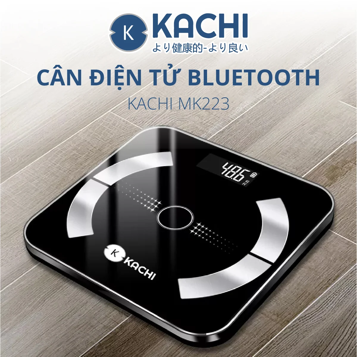 Cân điên tử bluetooth phân tích chỉ số cơ thể Kachi mk223