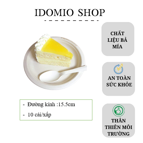 Dĩa Giấy Bả Mía 15.5cm - Hàng Thái Lan - 10 Cái