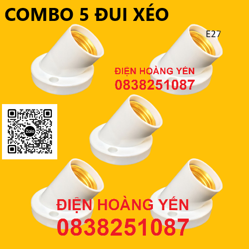 [HCM]5 Đui đèn gắn ốp tường E27 đui xoáy 27mm chếch góc 45 độ hoặc vuông 90 độ