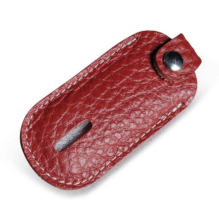 Móc Khóa Da Bò Đựng Thẻ Xe Bật Lửa USB Thẻ Từ Tròn
