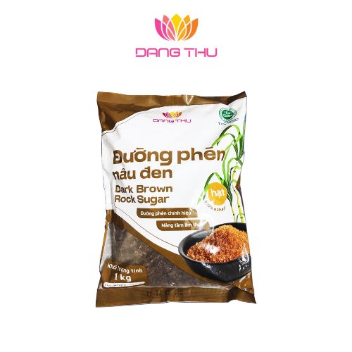 Đường phèn nâu đen túi 1kg (Dark Brown Rock Sugar) - Đăng Thư