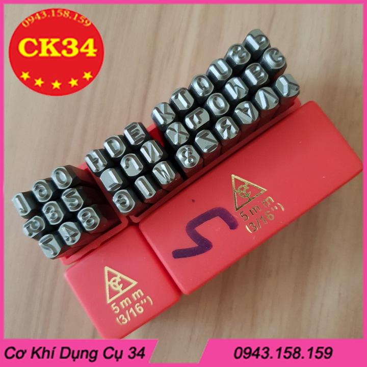 Letter Punch Set, Letter and Number Punch Set 5mm - Downward