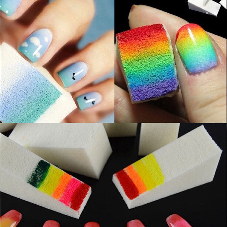 Bông mút ombre làm dặm móng tay làm nail