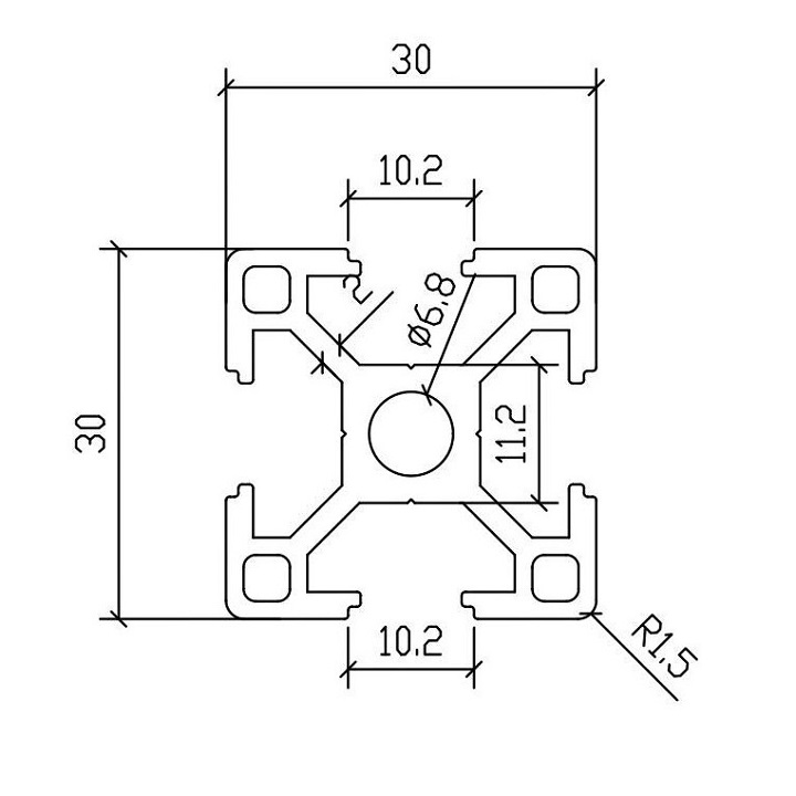 Nhôm định hình 30×30 1M