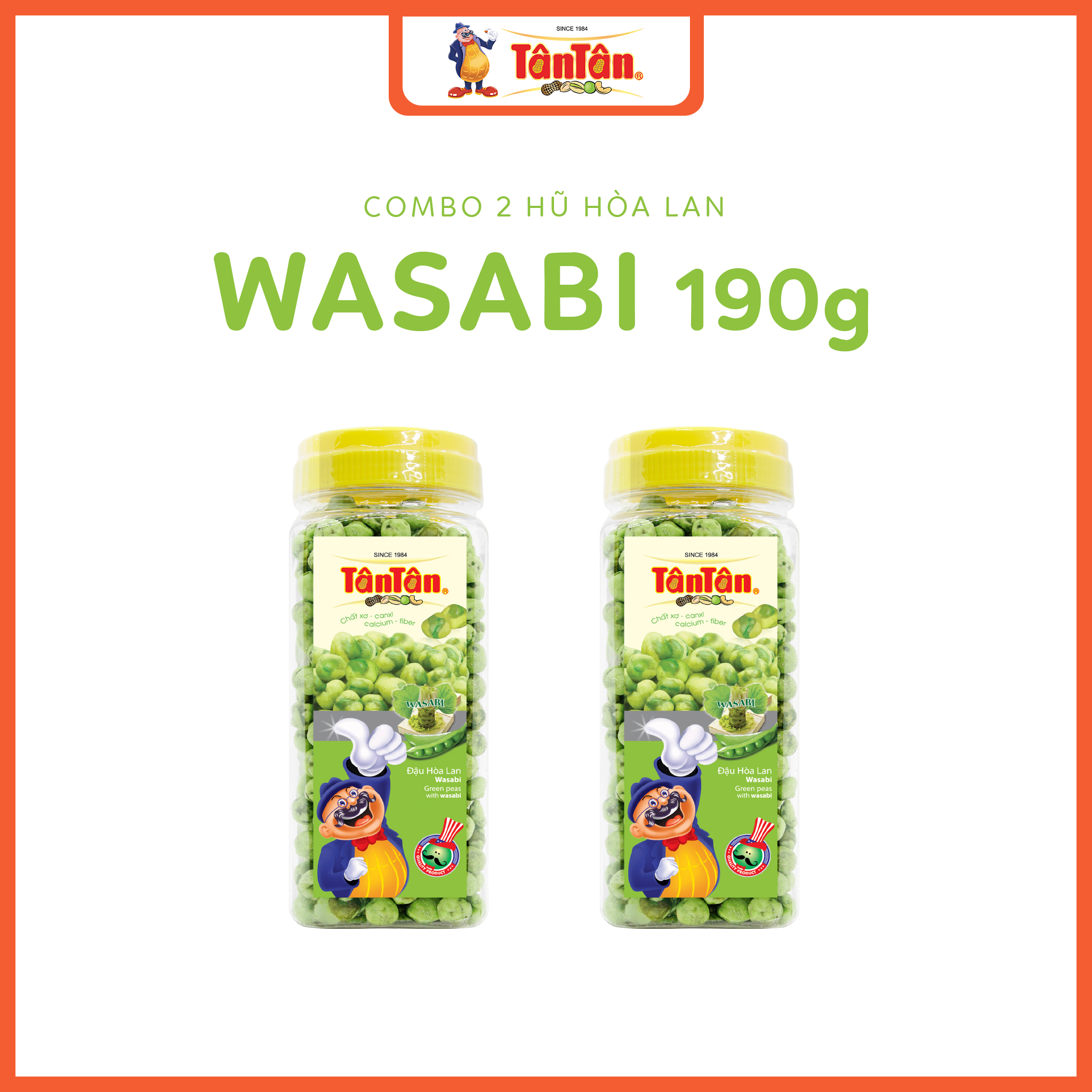Combo 2 hũ Đậu Hòa Lan Wassabi Tân Tân (190g/hũ)