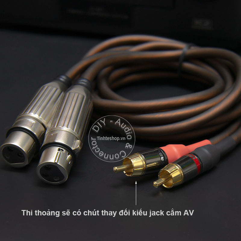 Dây canon ra bông sen 2 sợi DIY 0.5M đến 5M - XLR female to RCA DIY 2 wire