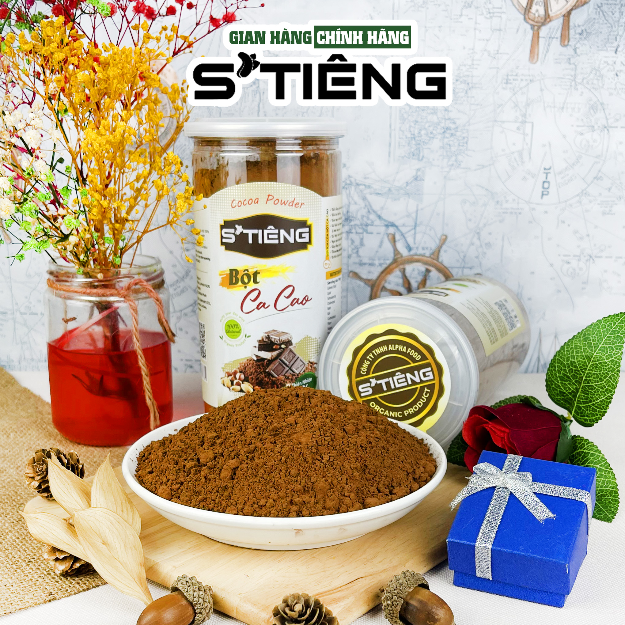 Bột CACAO Nguyên Chất Cao Cấp Không Đường STIÊNG