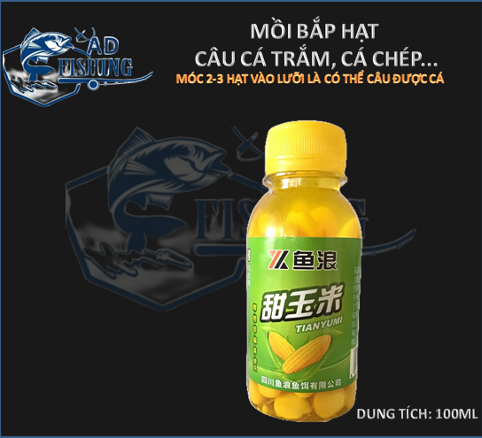 Mồi bắp hạt câu cá trắm, cá chép, cá rô phi, cá trôi