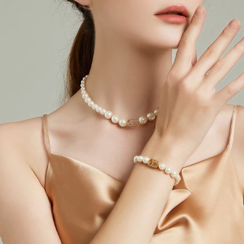 set dây chuyền lắc tay hạt châu siêu hot