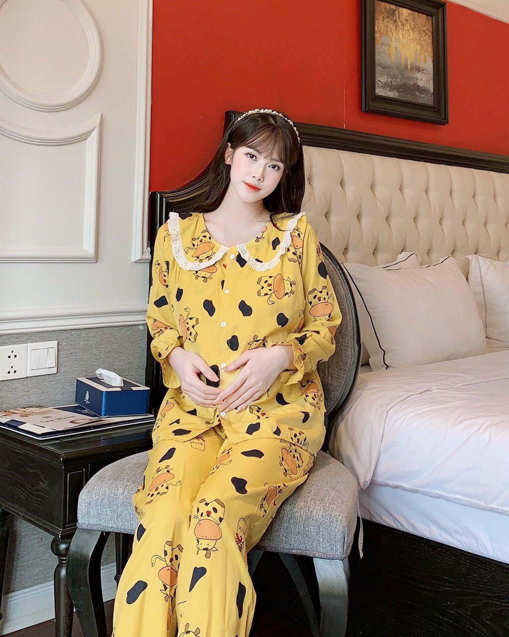 Bộ Bầu Và Sau Sinh Cài Cúc BS